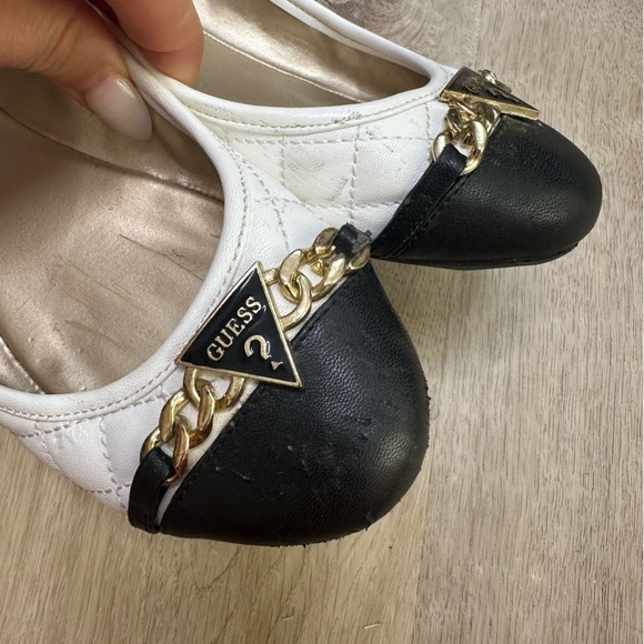 Guess GFGenna White Quilted Leather Baller Flats size 8 - Picture 2 of 6